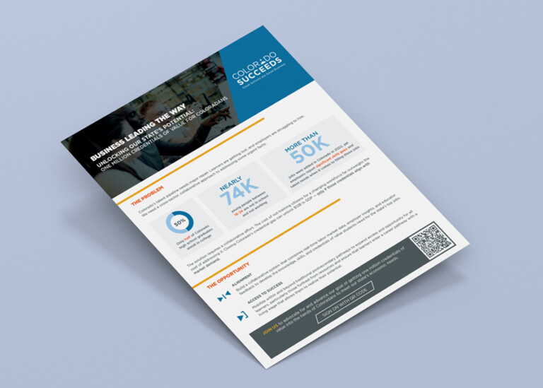 Colorado Succeeds single-page brochure