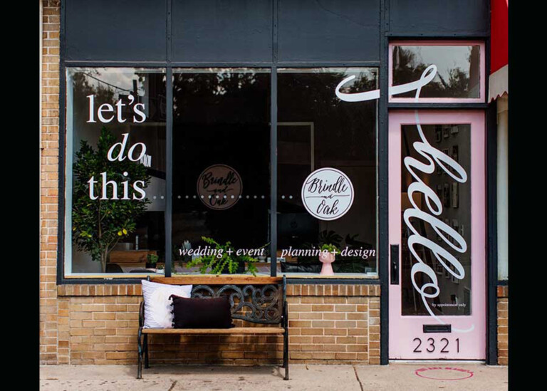 Brindle and Oak window graphics