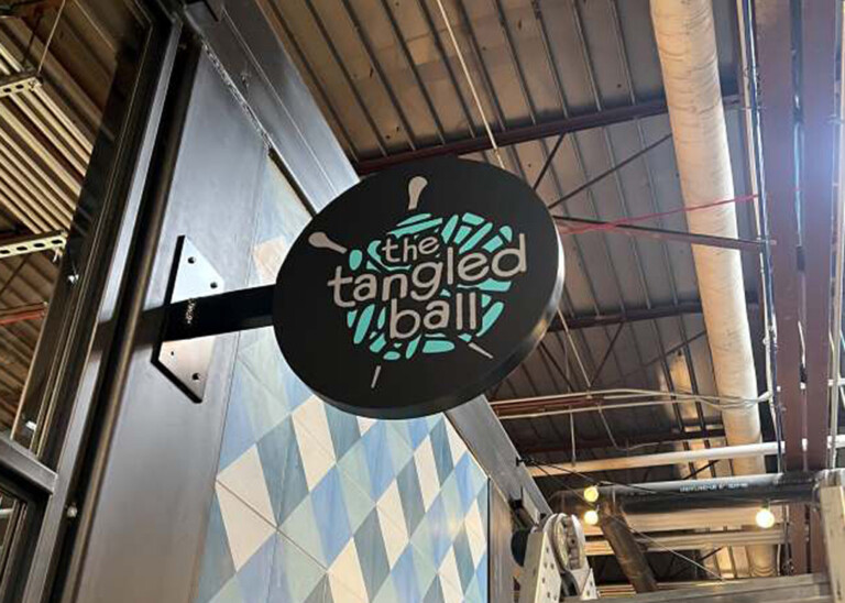 The Tangled Ball exterior signage