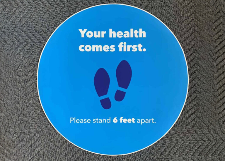 Covid floor graphic