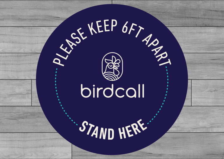 Covid floor graphics for Birdcall