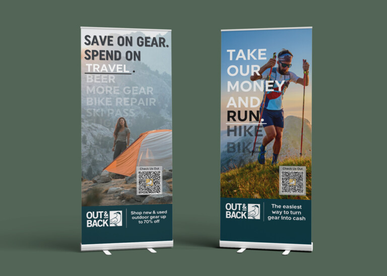 Retractable banners for Out and Back