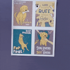 Video of cutting out puppy love note.