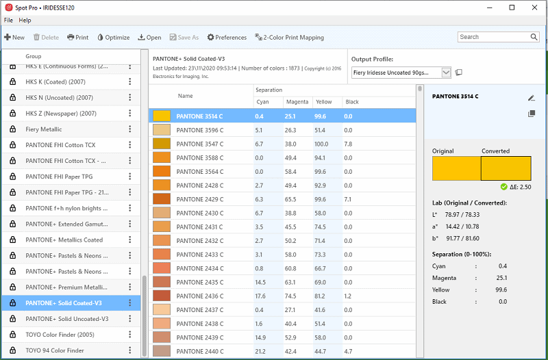 color matching digital printer