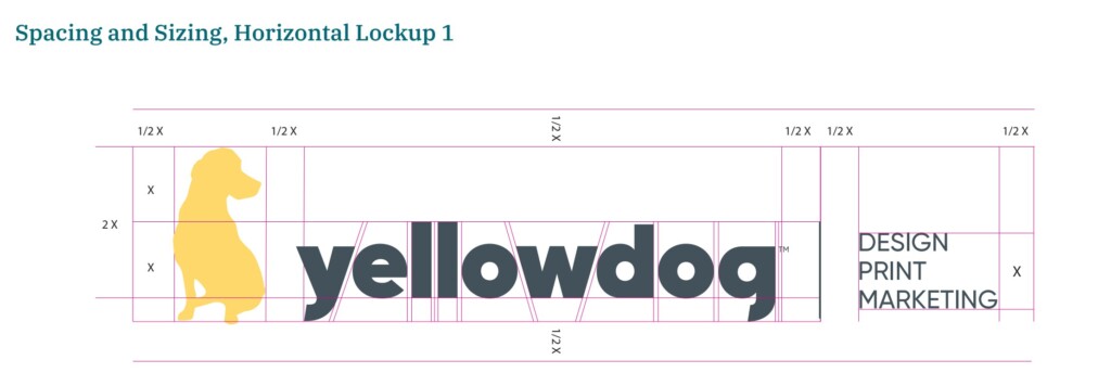 Spacing and Sizing, Horizontal Lockup of YellowDog logo