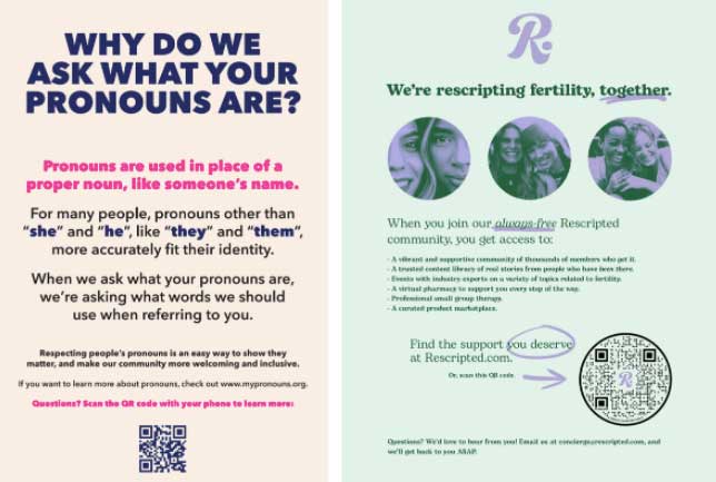 Informational posters using QR codes.