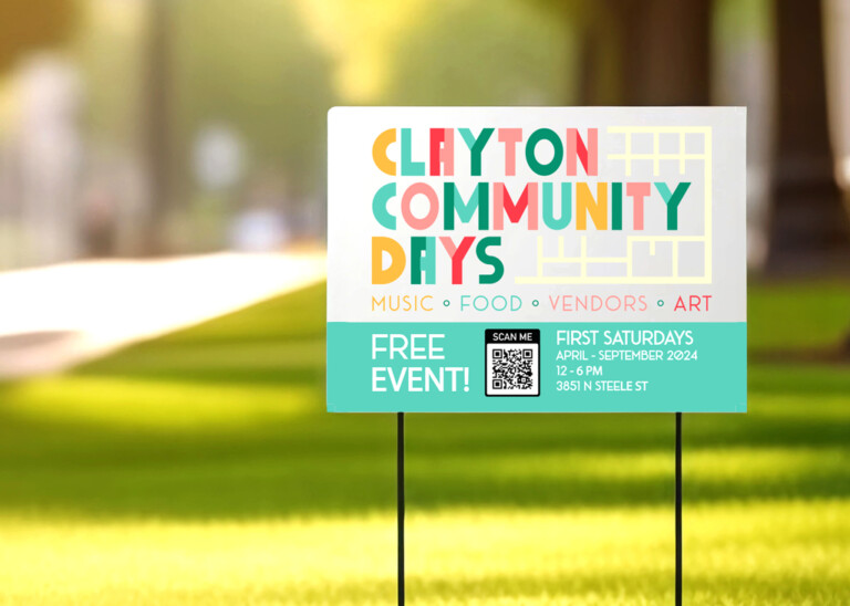 Custom yard signs for Clayton Community Days