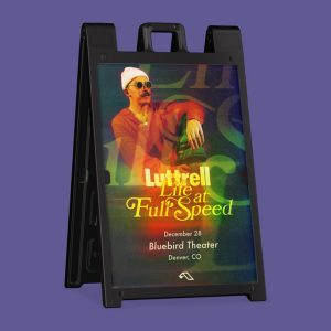 A-frame event signage for the Bluebird Theater