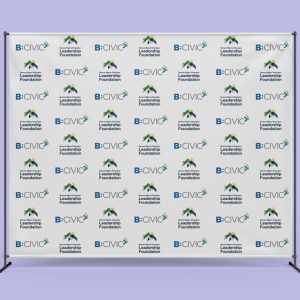 Step and repeat backdrop for B:Civic and The Denver Metro Chamber Leadership Foundation